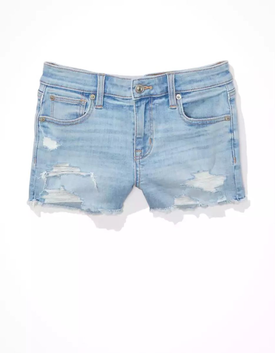 Shorts American Eagle AE Ne(x)t Level Low-Rise Denim Lavage Clair Femme | TGC-24397991